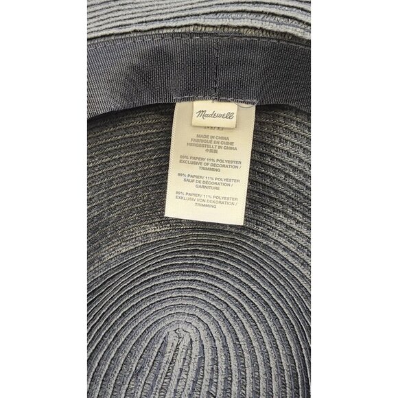 Madewell Packable Fedora Straw Hat Navy M/L - Picture 6 of 12